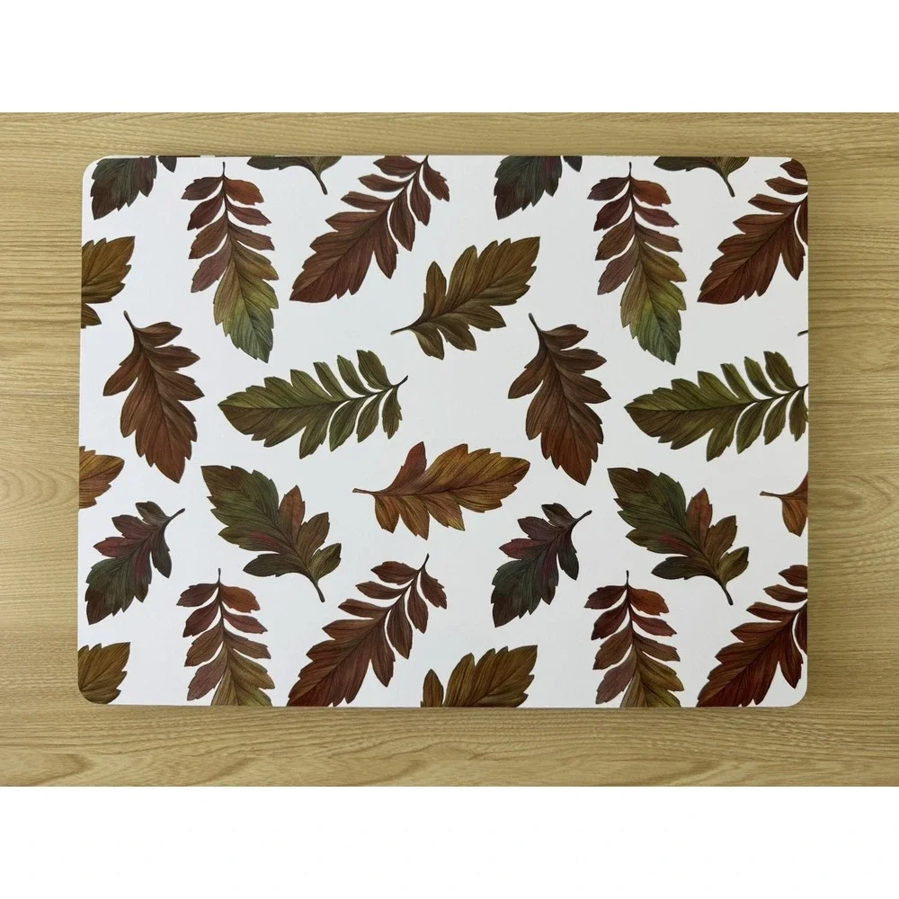 Set of 4 Fall Autumn Leaf Cork Back Placemats 16 x 12 Harvest Table Decor